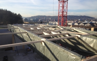 Grossflächige Bauteile: Montage Eventhalle Royal Döner AG Winterthur | Krattiger Holzbau AG Amriswil
