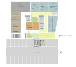 Vorstudie: Flächenschema des Bauprojekts | Krattiger Holzbau AG Amriswil (© Innoraum)